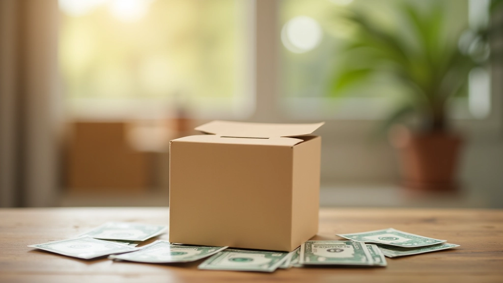 Charitativní dar nebo příspěvek — rukou v krabici s penězi