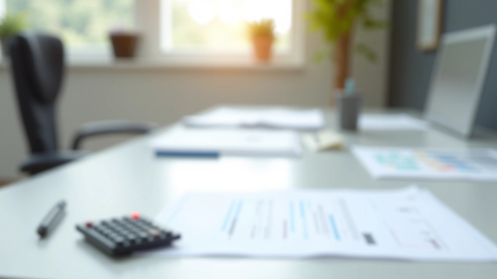 Pracovní plocha s daňovými dokumenty a kalkulačkou