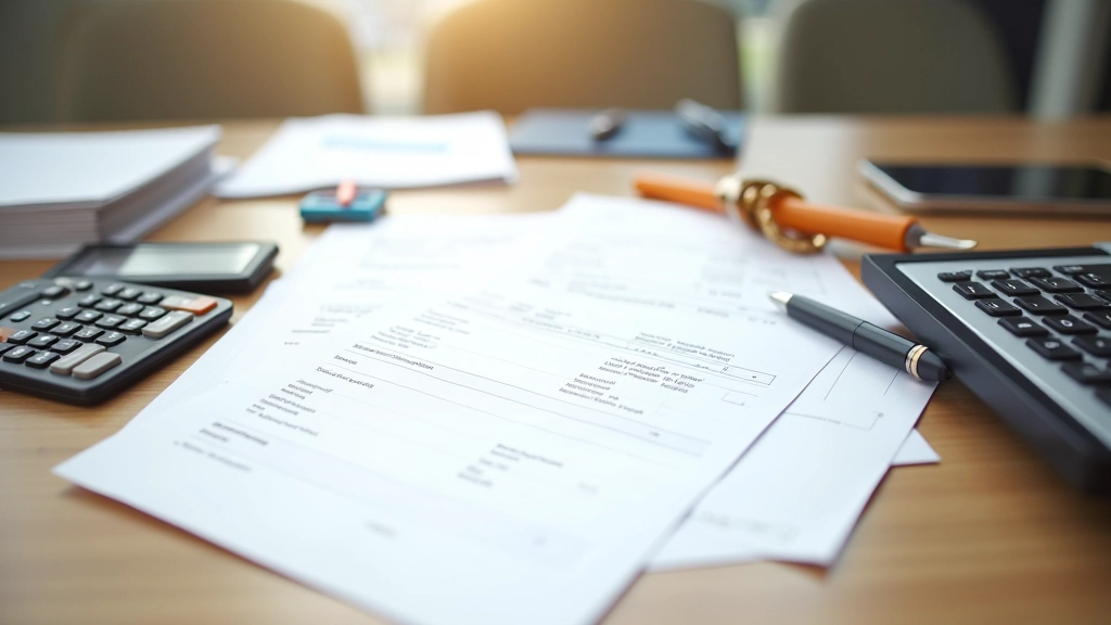 Účtenky a doklady organizované v kartotéce a digitálních mapách na stole